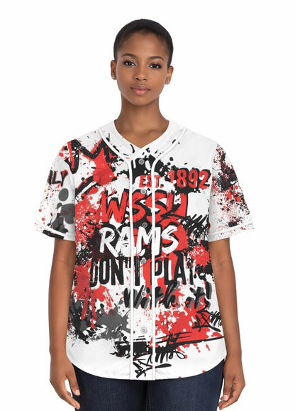 Rep Your HBCU Women’s Baseball Jersey – WSSU Graffiti Street Art Top | FirstGen Designs