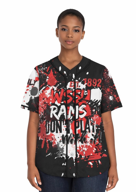 Rep Your HBCU Women’s Baseball Jersey – WSSU Graffiti Street Art Top | FirstGen Designs