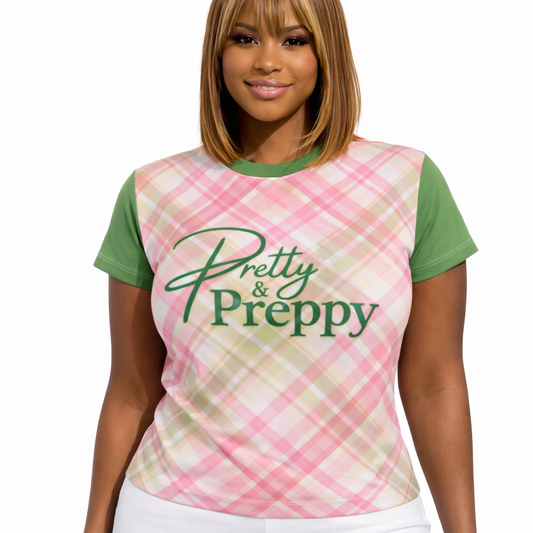 Divine Ladies Plaid Tee — Pretty Preppy Graphic | FirstGen Designs