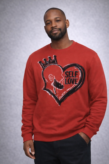 2 Love in Black Sweatshirt - Self Love Heart Graphic Men’s | FirstGen Designs