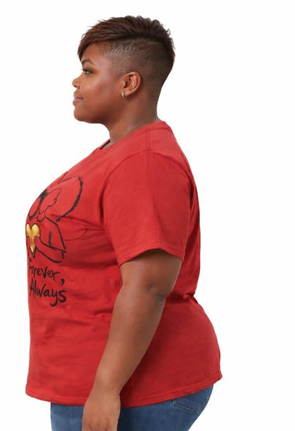 2 Love In Black Tee — Couple Heart Illustration ‘Forever, Always’ T-Shirt | FirstGen Designs