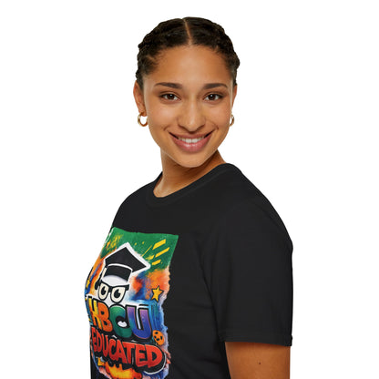 HBCU Graphic Tee Shirt, Historically Black Colleges Universities Unisex Softstyle T-Shirt, Proud Alumni Top, College Student Gift, Black