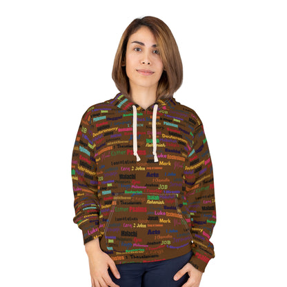 Colorful Scripture Word Cloud Unisex Pullover Hoodie, Cozy Sweatshirt, Religious Gift, Bible Study Apparel, AOP Hoodie
