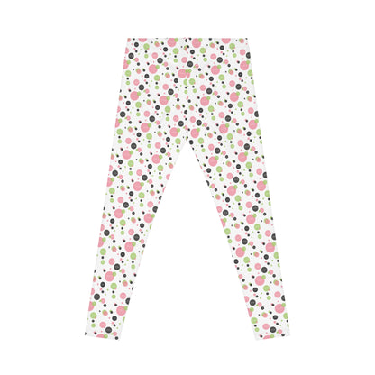 Soror Polka Dot Leggings W, Women's Leggings, Casual Pants, Pink and Green Leggings, Bold Patterned Tights
