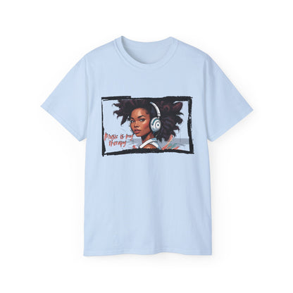 Music is My Therapy Unisex Cotton Tee, Relaxed Fit Shirt for Music Lovers, Gift for Musicians, Casual Outfit, Inspirational Apparel