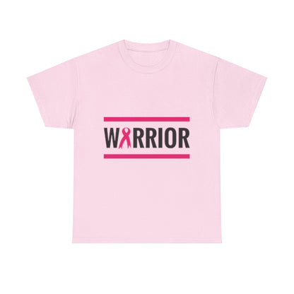 Breast Cancer Warrior Tee, Unisex Heavy Cotton T-Shirt, Cancer Awareness Shirt, Supportive Gift, Fight Like A Warrior Tee
