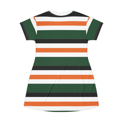 Stylish Striped T-Shirt Dress for Casual Outings | Perfect for Summer, Sports Events, Parties, Gifts