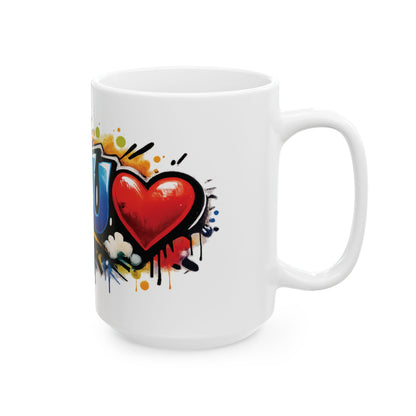 HBCU Love Ceramic Mug, Colorful Graduation Gift, Coffee Cup for Students, Educational Pride Mug, Diverse Community Mug