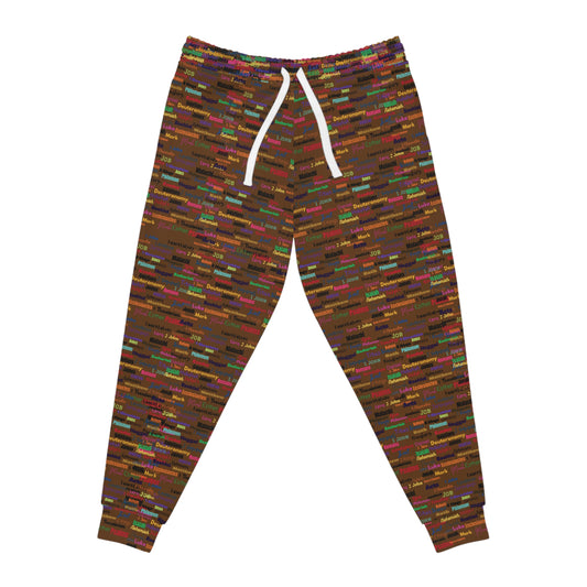 Colorful Patterned Brown Athletic Joggers, Trendy Activewear, Comfortable Lounge Pants, Sporty Casual Wear, Unique Jogging Pants