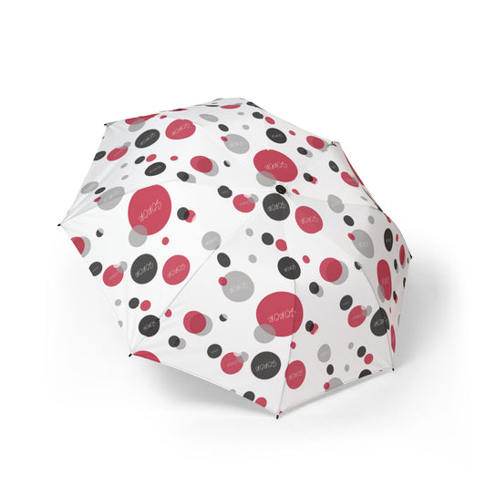 Soror Diva Dot Umbrella White - Stylish Semi-Automatic Foldable Umbrella, Rain Gear, Travel Essential, Gift for Her, Fashion Accessory