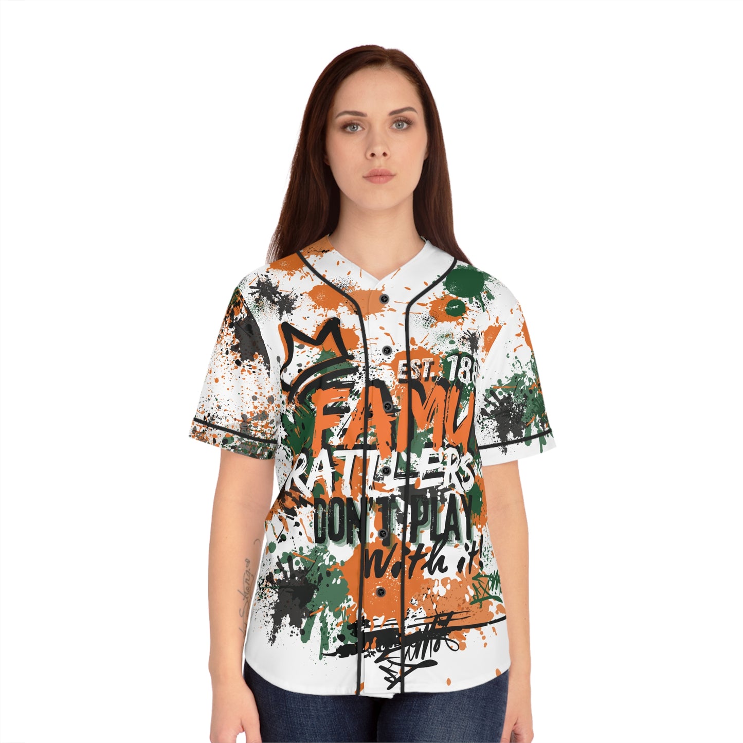 FAM Graffiti Womens Baseball Jersey, Street Art Shirt, Urban Style Top, Spray Paint Tee, Hip Hop Clothing