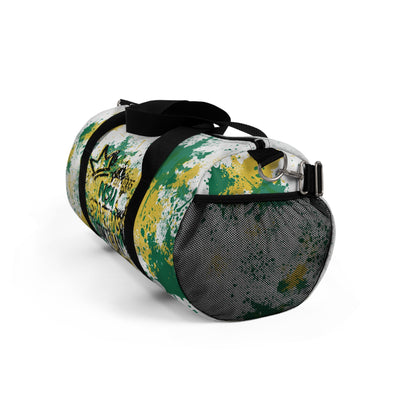NSU White Graffiti Duffel, Sprayed Art Cool Urban Travel Gym Overnight Bag, Hipster Street Style Accessories, Unique Custom Hand Painted