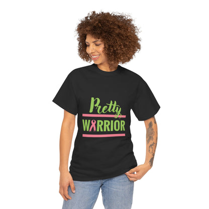 Pretty Warrior Unisex Heavy Cotton Tee - Breast Cancer Awareness Tee, Gift for Fighters, Support T-Shirt, Inspirational Clothing, [...]