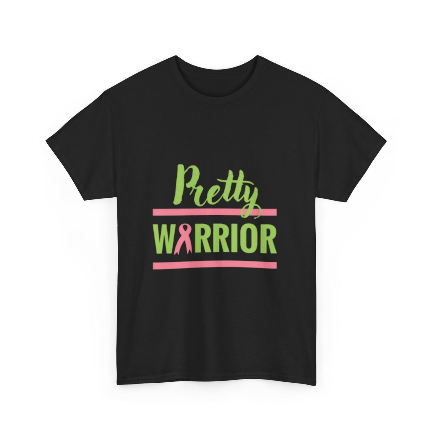 Pretty Warrior Unisex Heavy Cotton Tee - Breast Cancer Awareness Tee, Gift for Fighters, Support T-Shirt, Inspirational Clothing, [...]