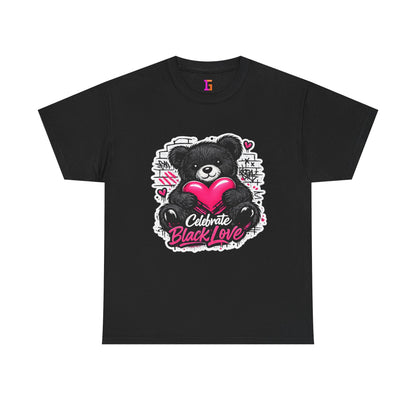 2 Love In Black T-Shirt — Celebrate Black Love Teddy Heart Graphic Tee | FirstGen Designs