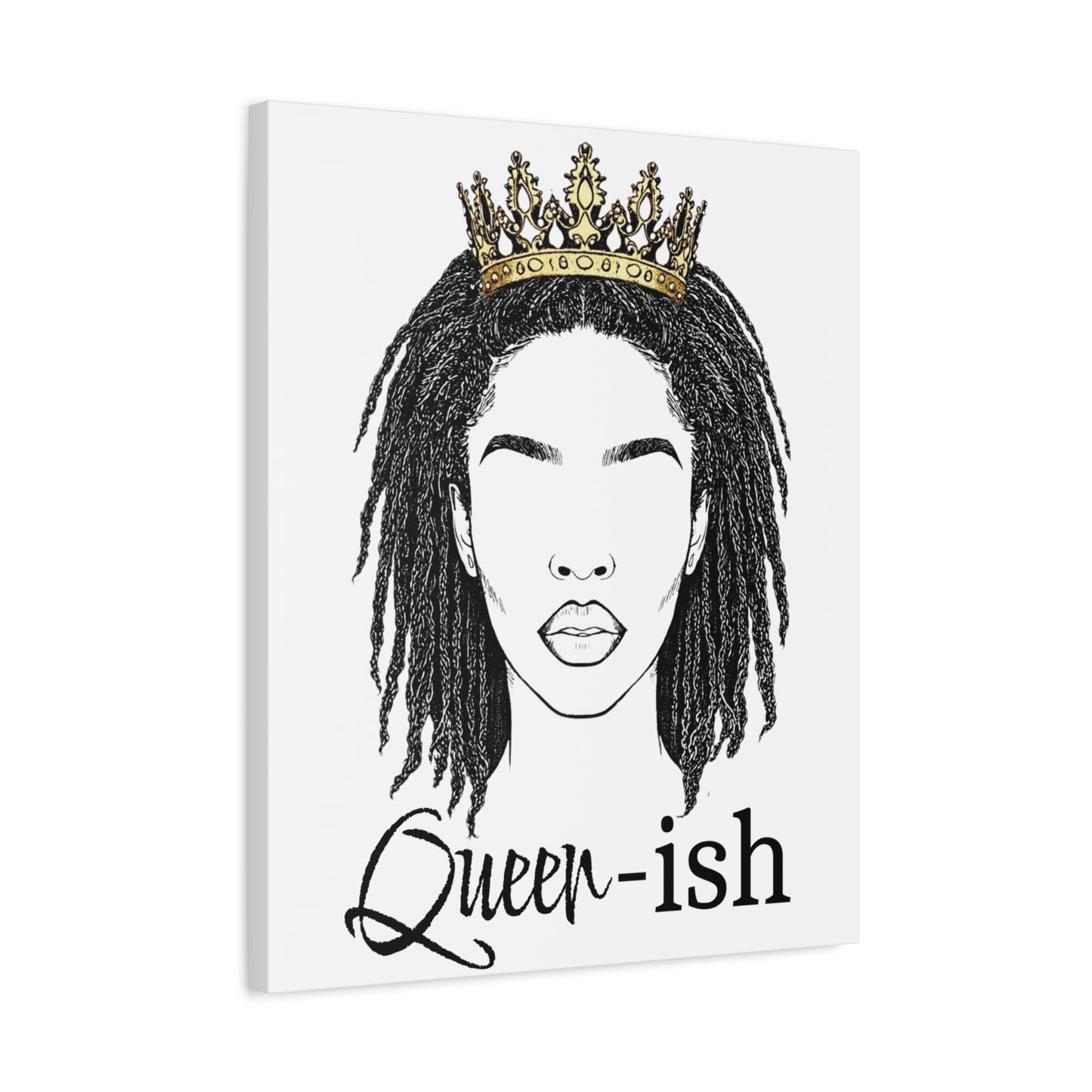Queen-ish Canvas Wall Art — Black Woman Crown Portrait