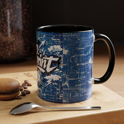 4 The Culture Coffee Mug – No Blueprint Blue Graffiti Accent (11/15 oz) | FirstGen Designs