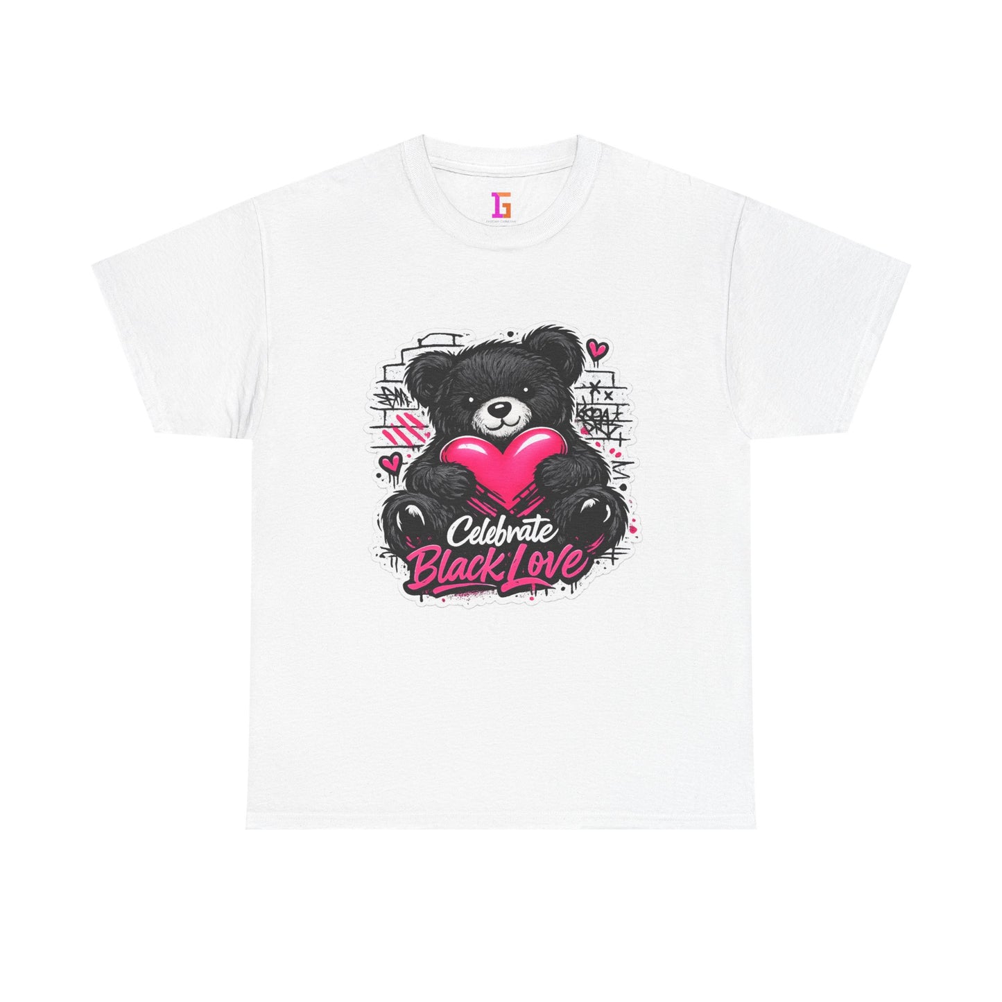 2 Love In Black T-Shirt — Celebrate Black Love Teddy Heart Graphic Tee | FirstGen Designs