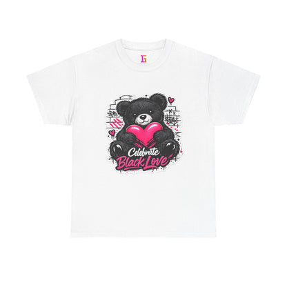 2 Love In Black T-Shirt — Celebrate Black Love Teddy Heart Graphic Tee | FirstGen Designs