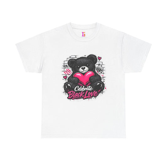2 Love In Black T-Shirt — Celebrate Black Love Teddy Heart Graphic Tee | FirstGen Designs