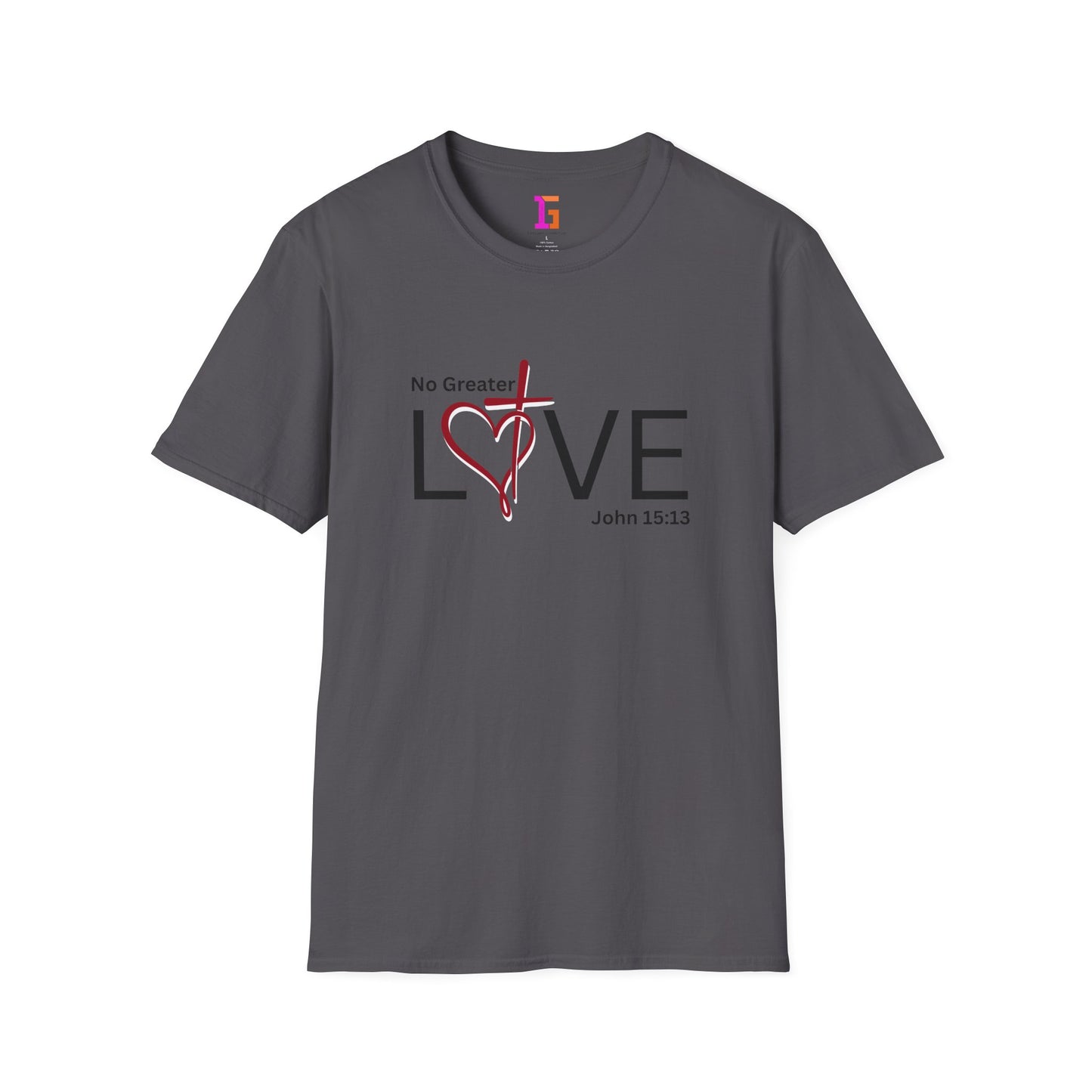 2 Love in Black Tee- No Greater Love T-Shirt - John 15:13 Christian Faith | FirstGen Designs