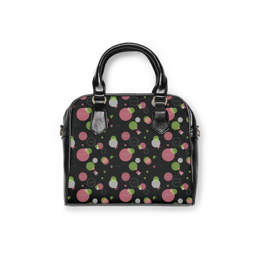 Soror Colorful Polka Dot Bull Shoulder Handbag, Trendy Tote Bag, Unique Handbag Gift, Summer Accessory, Fun Green Purse