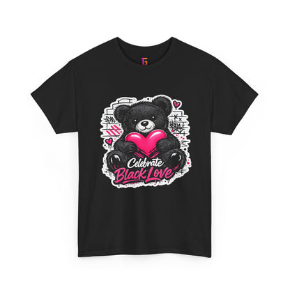 2 Love In Black T-Shirt — Celebrate Black Love Teddy Heart Graphic Tee | FirstGen Designs