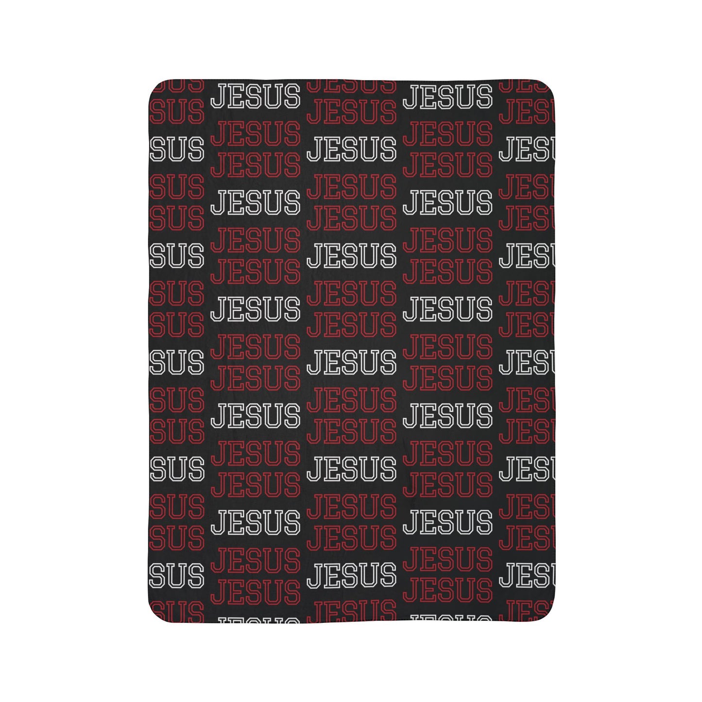 Christian Apparel Sherpa Blanket – Jesus Pattern Cozy Christian Throw | FirstGen Designs