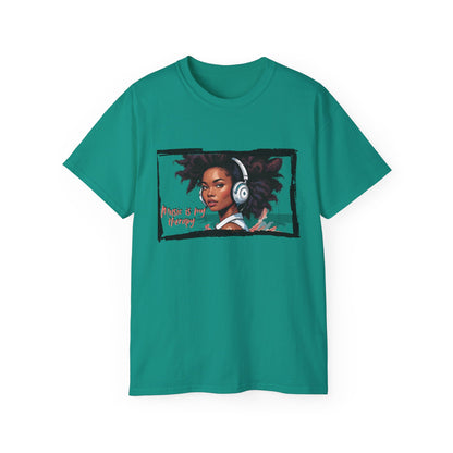 Music is My Therapy Unisex Cotton Tee, Relaxed Fit Shirt for Music Lovers, Gift for Musicians, Casual Outfit, Inspirational Apparel
