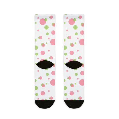 White Festive Patterned Crew Socks, Fun Holiday Gift, Cozy Accessories for Every Occasion, Christmas Socks, Unique Stocking Stuffer