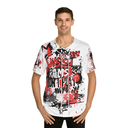 Bold Graphic Men's Baseball Jersey, Sporty Apparel, Casual Wear, Unique Gift for Baseball Fans, Streetwear Style