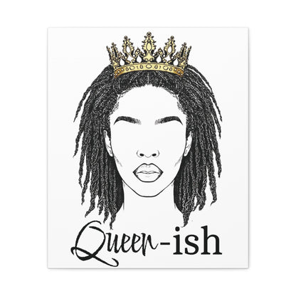 Queen-ish Canvas Wall Art — Black Woman Crown Portrait