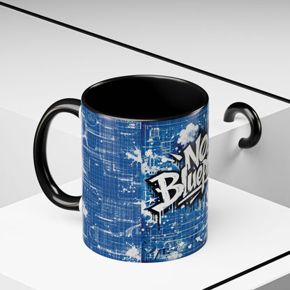 4 The Culture Coffee Mug – No Blueprint Blue Graffiti Accent (11/15 oz) | FirstGen Designs