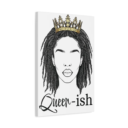 Queen-ish Canvas Wall Art — Black Woman Crown Portrait