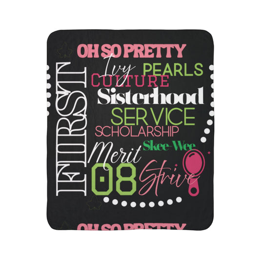Divine Ladies Sherpa Fleece Blanket Black – Ivy Pearls Sisterhood Design | FirstGen Designs