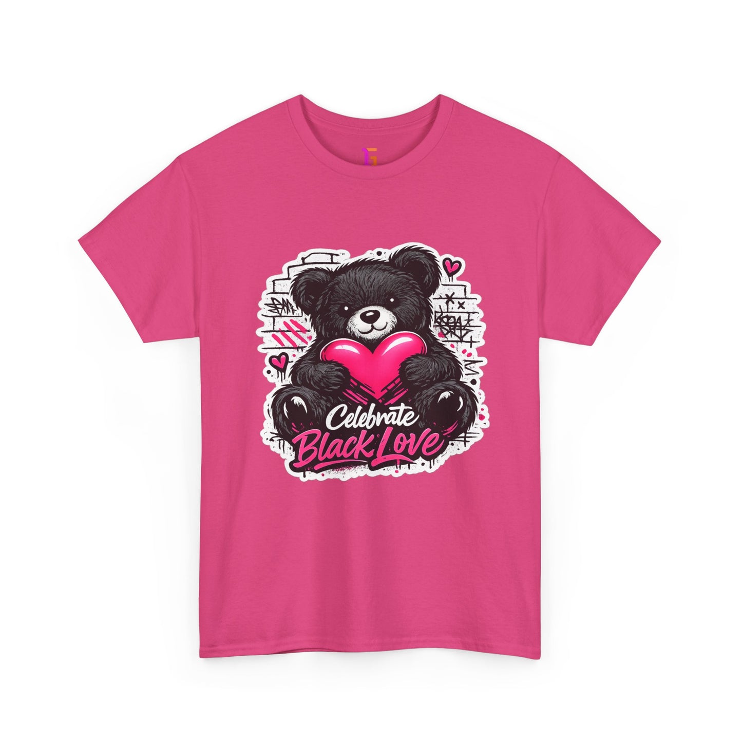 2 Love In Black T-Shirt — Celebrate Black Love Teddy Heart Graphic Tee | FirstGen Designs