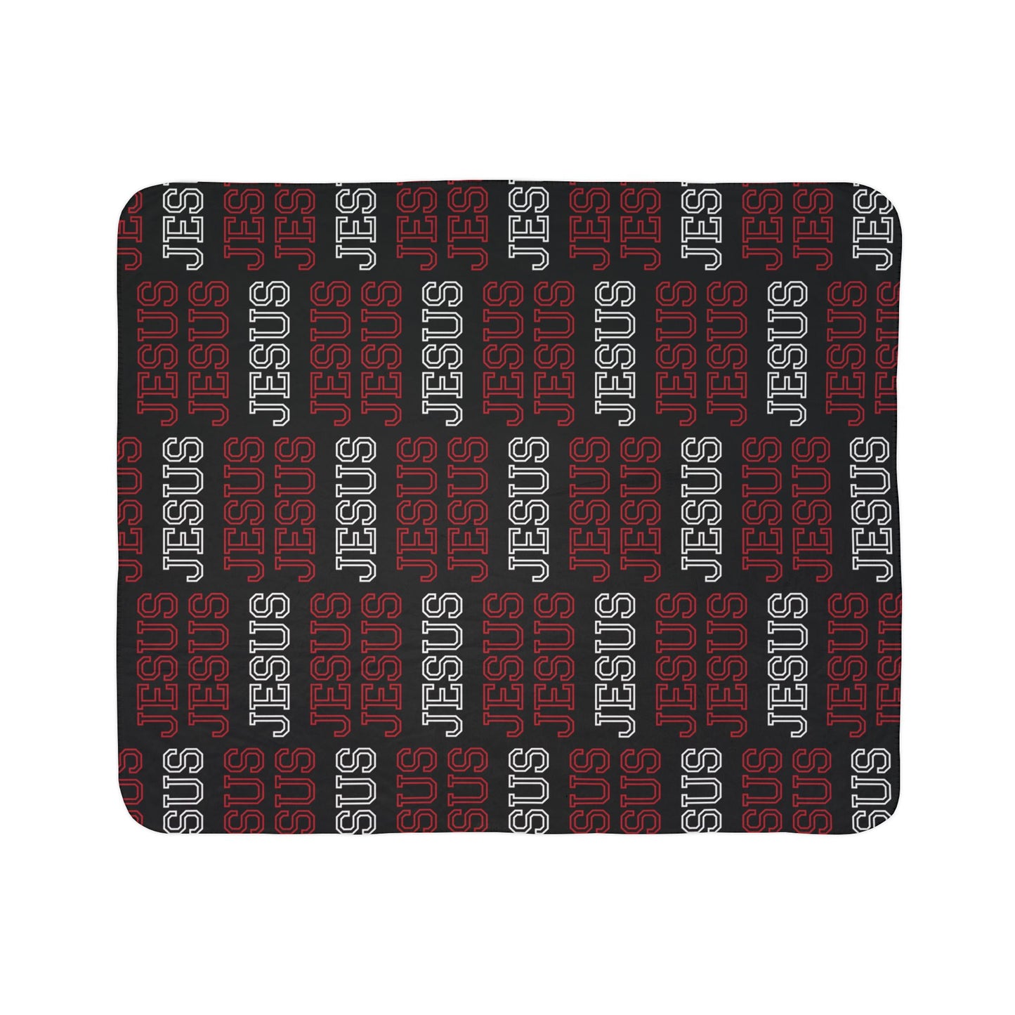 Christian Apparel Sherpa Blanket – Jesus Pattern Cozy Christian Throw | FirstGen Designs