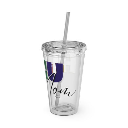 HBCU Mom Sunsplash Tumbler: Colorful Travel Cup, BPA-Free, Perfect for Summer Drinks, Gift for Friends, Eco-Friendly, Party Favor