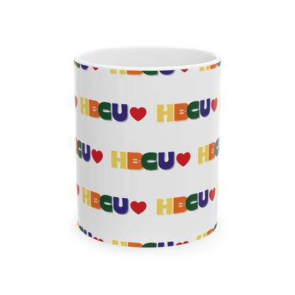 HBCU Love Ceramic Mug, Colorful Graduation Gift, Coffee Cup for Students, Educational Pride Mug, Diverse Community Mug