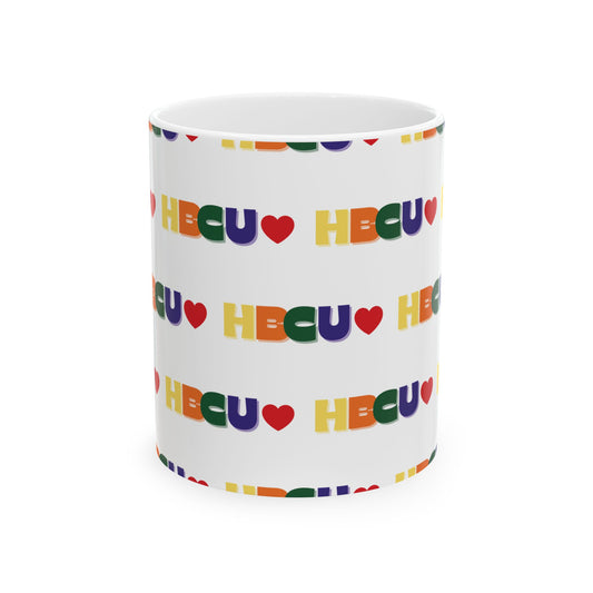 HBCU Love Ceramic Mug, Colorful Graduation Gift, Coffee Cup for Students, Educational Pride Mug, Diverse Community Mug