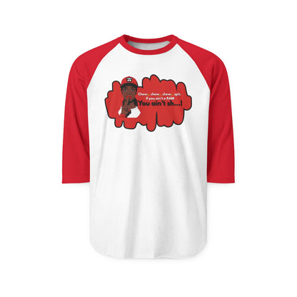 WSSU Slang W Three Quarter Sleeve Raglan Shirt with Bold Graphic, Casual Tee for Parties, Gift for Friends, Humor Shirt, Everyday Wear