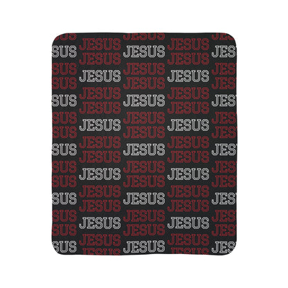 Christian Apparel Sherpa Blanket – Jesus Pattern Cozy Christian Throw | FirstGen Designs