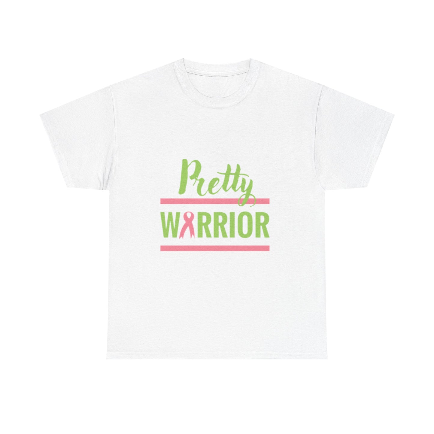 Pretty Warrior Unisex Heavy Cotton Tee - Breast Cancer Awareness Tee, Gift for Fighters, Support T-Shirt, Inspirational Clothing, [...]