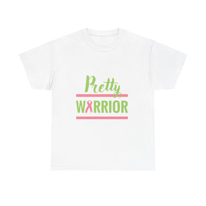 Pretty Warrior Unisex Heavy Cotton Tee - Breast Cancer Awareness Tee, Gift for Fighters, Support T-Shirt, Inspirational Clothing, [...]
