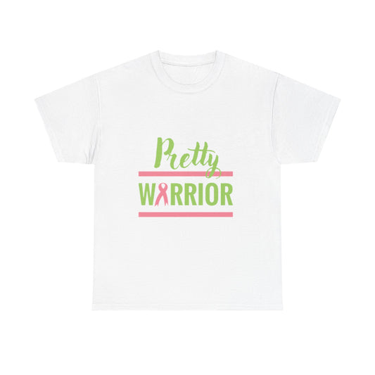 Pretty Warrior Unisex Heavy Cotton Tee - Breast Cancer Awareness Tee, Gift for Fighters, Support T-Shirt, Inspirational Clothing, [...]