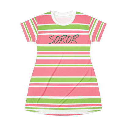 Soror Stylish Striped T-Shirt Dress for Casual Outings | Perfect for Summer, Sports Events, Parties, Gifts