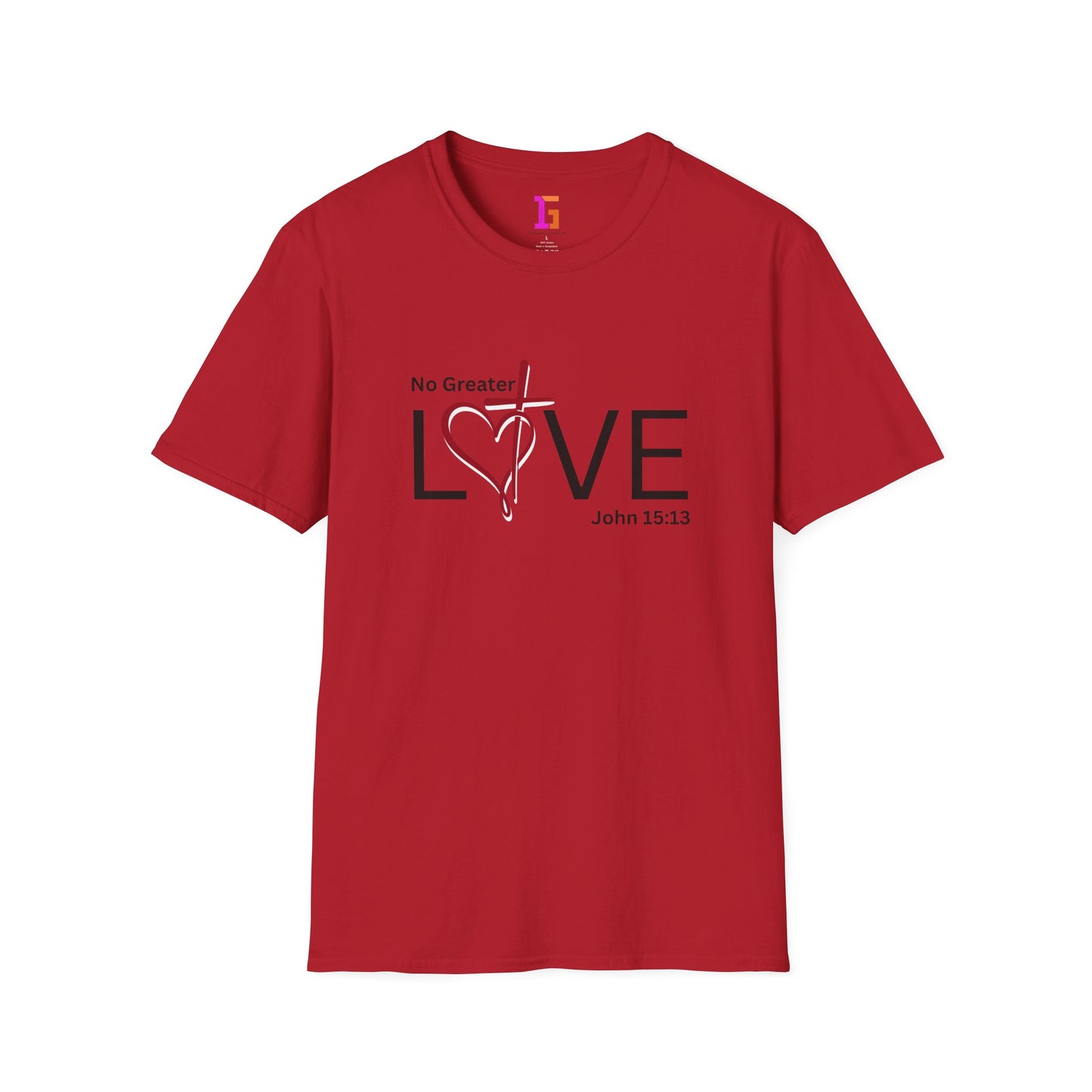 2 Love in Black Tee- No Greater Love T-Shirt - John 15:13 Christian Faith | FirstGen Designs