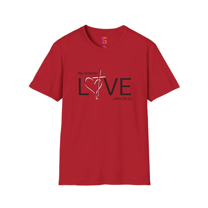 2 Love in Black Tee- No Greater Love T-Shirt - John 15:13 Christian Faith | FirstGen Designs