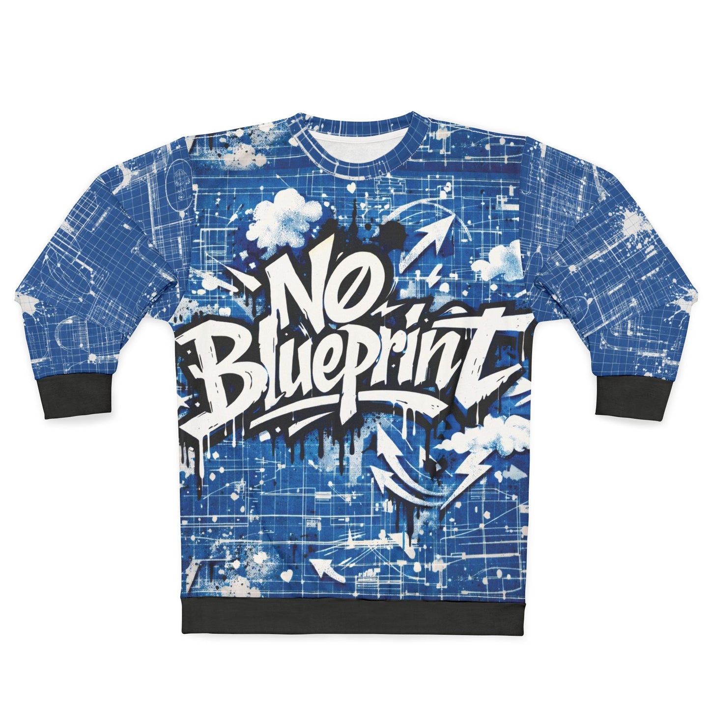 4 The Culture Sweatshirt – No Blueprint Graffiti All-Over Print | FirstGen Designs