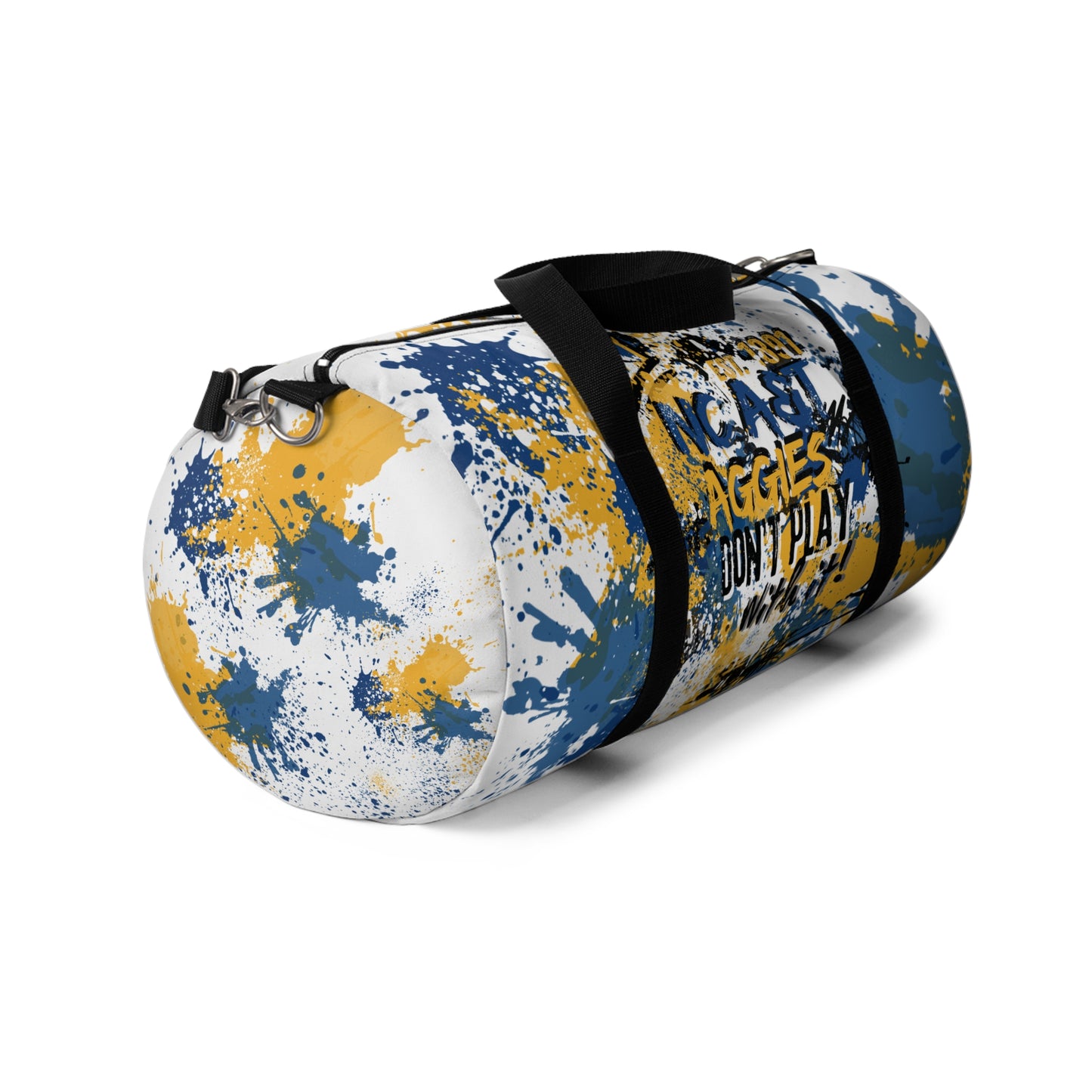 Rep Your HBCU Duffel Bag – NC AT Graffiti Art White Travel Bag | FirstGen Designs